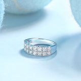 Brilliance Moissanite Double Row Band Ring
