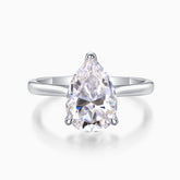 Solitaire Pear Shaped Moissanite Ring - Ceerom