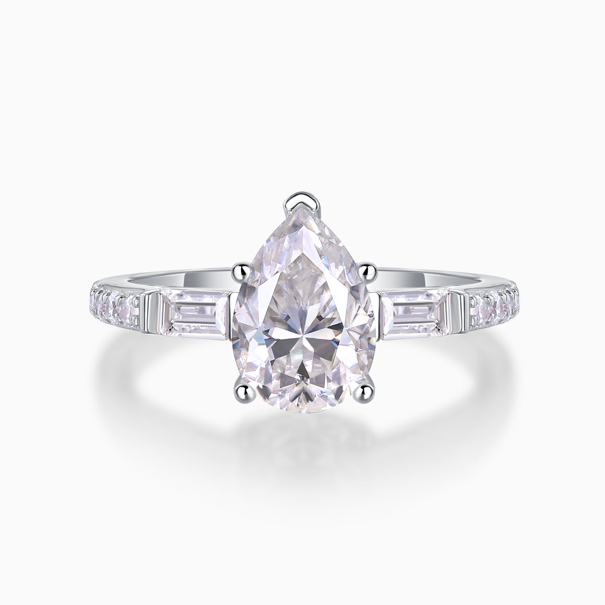 Pear Shaped Moissanite Engagement Ring - Ceerom