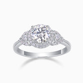 Halo Round Cut Moissanite Engagement Ring - Ceerom