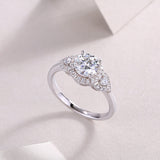Halo Round Cut Moissanite Engagement Ring - Ceerom