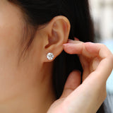 Classic Moissanite Round Cut Stud Earrings - Ceerom