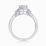 Pave Round Moissanite Halo Engagement Ring - Ceerom