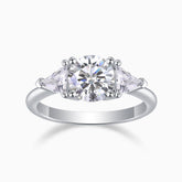 Three Stone Round Cut Moissanite Wedding Ring - Ceerom