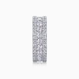 Triple Row Pave Moissanite Wedding Band - Ceerom