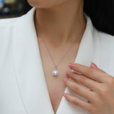 Moissanite Round Cut Pendant Necklace - Ceerom