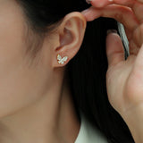 Butterfly Design Moissanite Stud Earrings - Ceerom