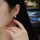 Crossed Drop Moissanite Stud Earring - Ceerom