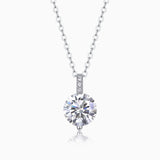 Round Cut Moissanite Solitaire Pendant Necklace - Ceerom