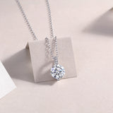 Round Cut Moissanite Solitaire Pendant Necklace - Ceerom