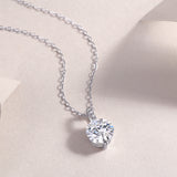 Round Cut Moissanite Solitaire Pendant Necklace - Ceerom