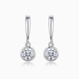 Solitaire Round Moissanite Drop Earrings - Ceerom