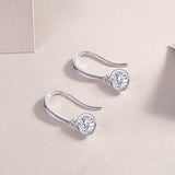 Solitaire Round Moissanite Drop Earrings - Ceerom
