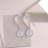 Solitaire Round Moissanite Drop Earrings - Ceerom