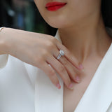 Halo Round Cut Pave Moissanite Ring - Ceerom