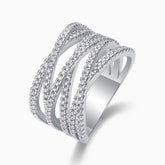 Triple Row Crossover Band Ring - Ceerom