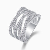 Triple Row Crossover Band Ring - Ceerom