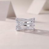 Triple Row Crossover Band Ring - Ceerom