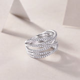 Triple Row Crossover Band Ring - Ceerom