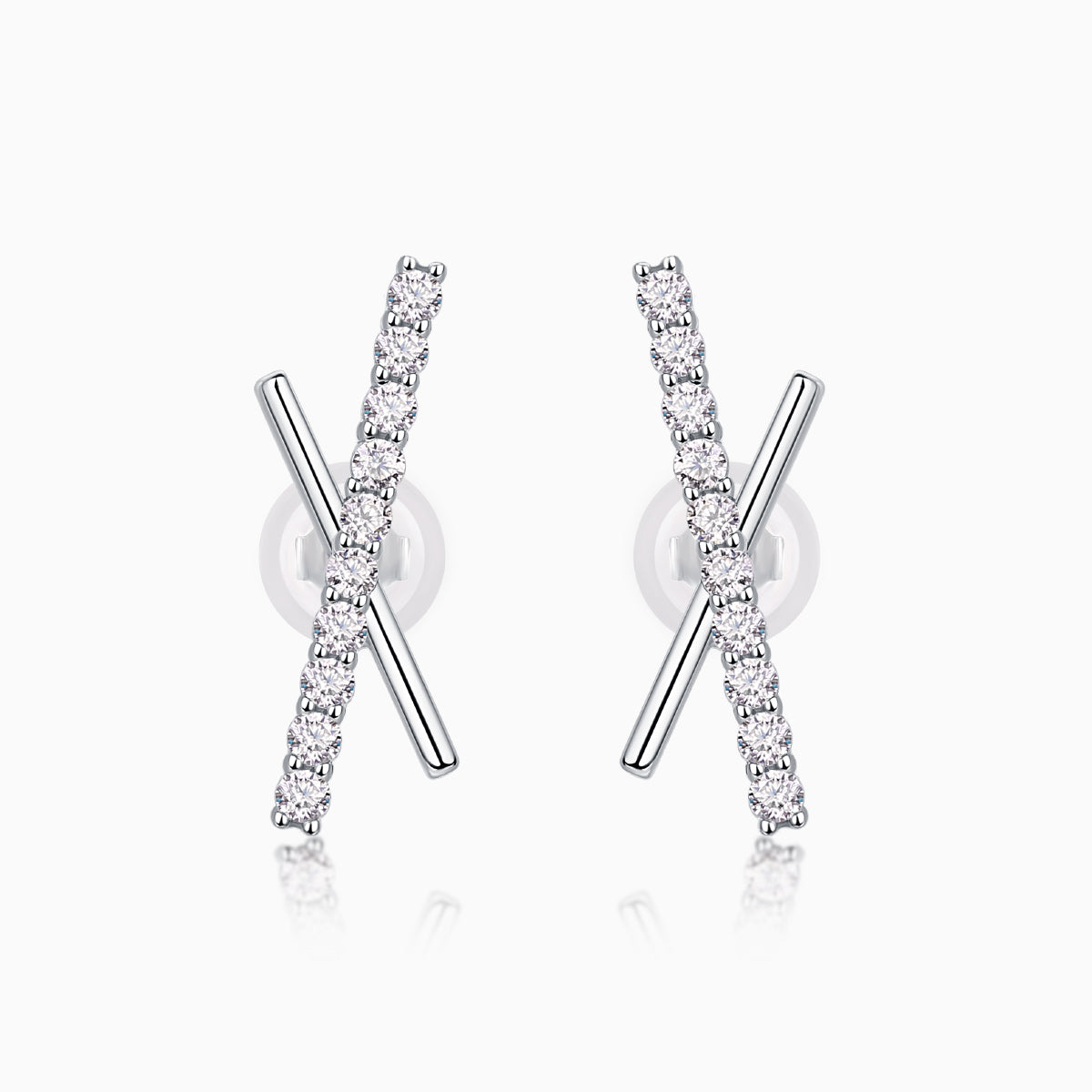 Moissanite Letter X Stud Earrings - Ceerom