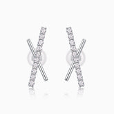 Moissanite Letter X Stud Earrings - Ceerom