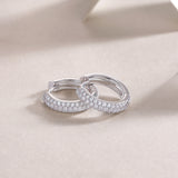 Three Row Moissanite Pave Hoop Earrings - Ceerom