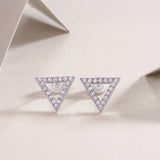 Triangle Geometric Moissanite Stud Earrings - Ceerom
