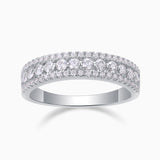 Three Row Moissanite Wedding Band Ring