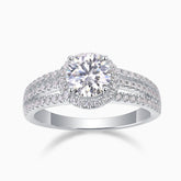 Halo Round Cut Moissanite Engagement Ring - Ceerom