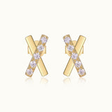 Letter X Moissanite Stud Earrings - Ceerom