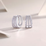 Moissanite Split Huggie Earrings