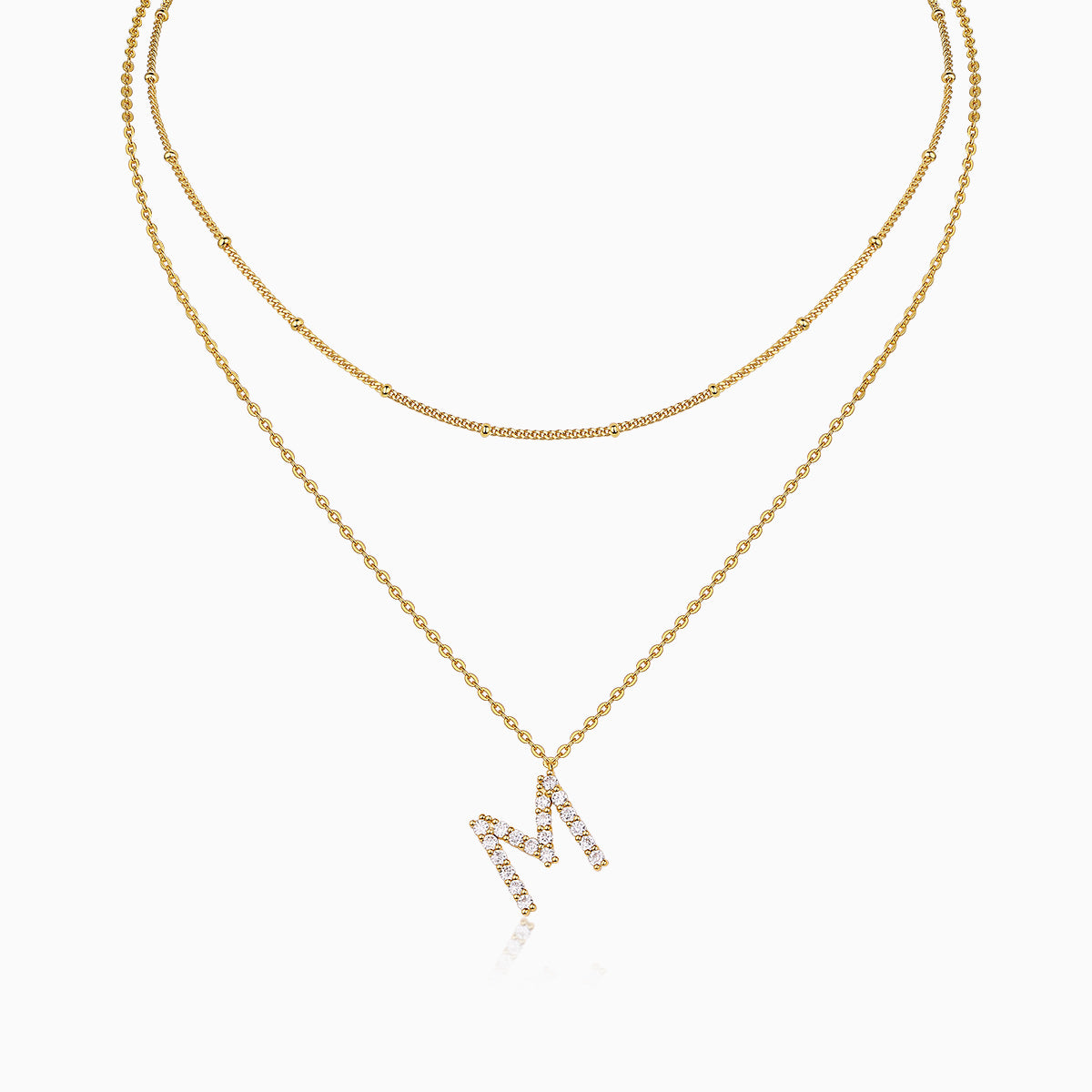 Letter M Moissanite Pendant Necklace - Ceerom