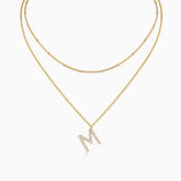 Letter M Moissanite Pendant Necklace - Ceerom