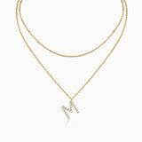 Letter M Moissanite Pendant Necklace - Ceerom