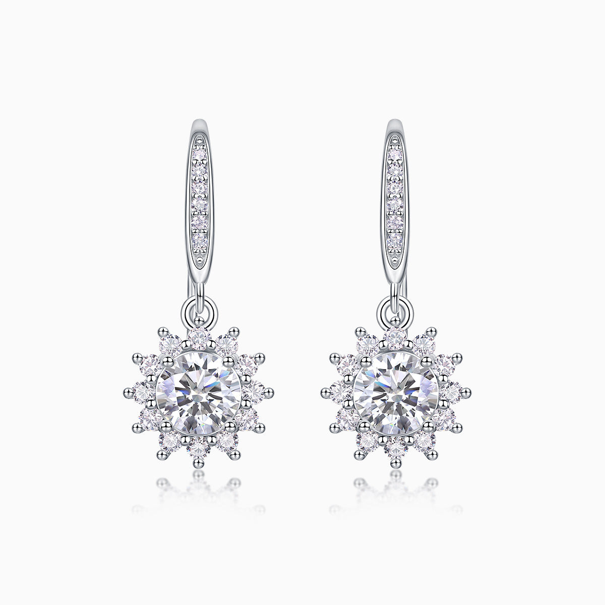 Round Moissanite Drop Earrings - Ceerom