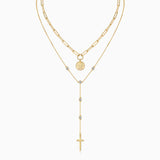 Moissanite Cross and Cion Necklace Set - Ceerom