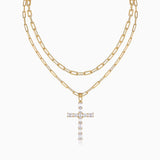 Emerald Cut Moissanite Cross Pendant Necklace - Ceerom