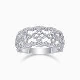 Hollow Round Moissanite Band Ring - Ceerom