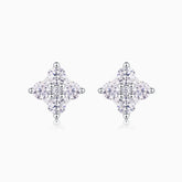 Moissanite Flower Pave Stud Earrings - Ceerom