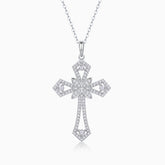 Moissanite Cross Pendant Wedding Necklace - Ceerom