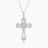 Moissanite Cross Pendant Wedding Necklace - Ceerom