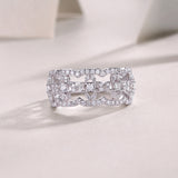 Hollow Round Moissanite Band Ring - Ceerom