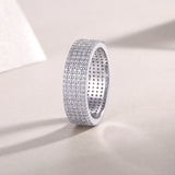 Pave Moissanite Eternity Band Ring - Ceerom