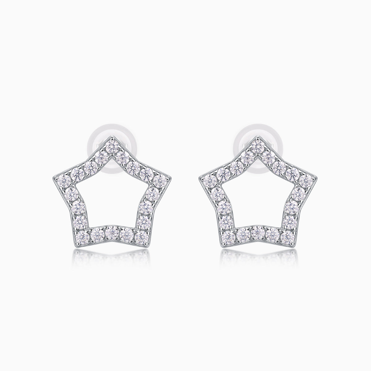 Star Shape Geometric Moissanite Earrings - Ceerom