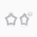 Star Shape Geometric Moissanite Earrings - Ceerom