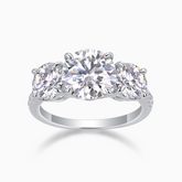 Three Round Moissanite Engagement Ring - Ceerom