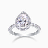 Halo Pear Shaped Moissanite Ring - Ceerom