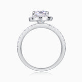 Halo Pear Shaped Moissanite Ring - Ceerom