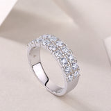 Brilliance Moissanite Double Row Band Ring