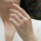 Pave Emerald Cut Moissanite Engagement Ring - Ceerom